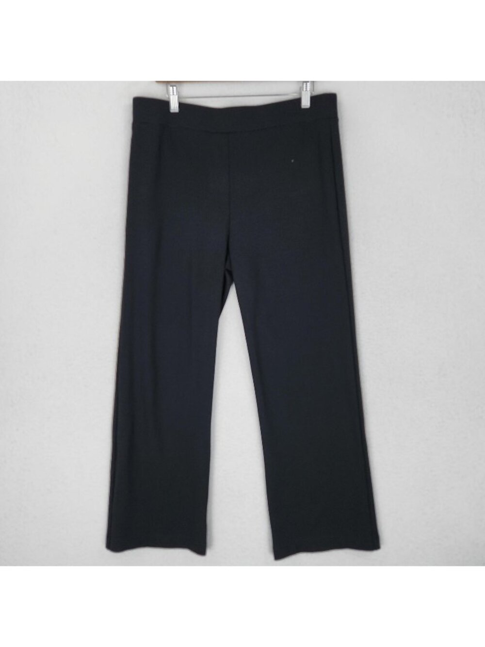LOFT Pants Womens Large Black Ponte Straight Leg Pull On Stretch Work Office